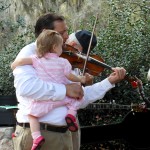 Dad and baby and fiddle